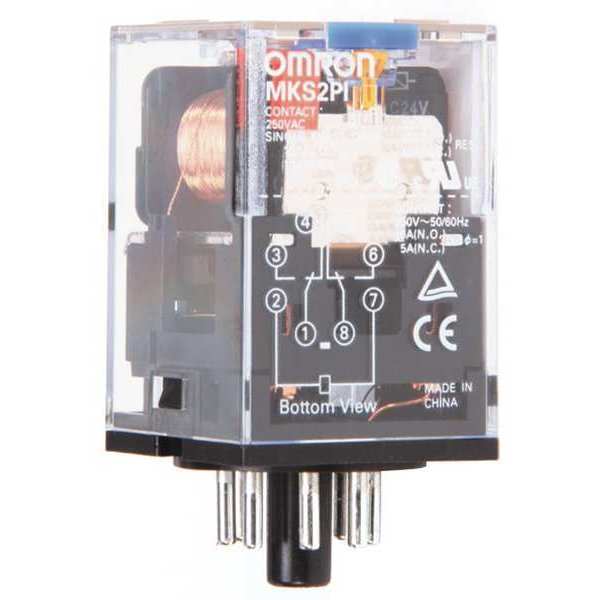 Omron General Purpose Relay, 24V DC Coil Volts, Octal, 8 Pin, DPDT MKS2PIDC24