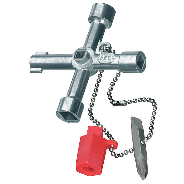 Knipex Control Cabinet Shutoff Key, Size 3 in, Handle Shape T, Zinc 00 11 03
