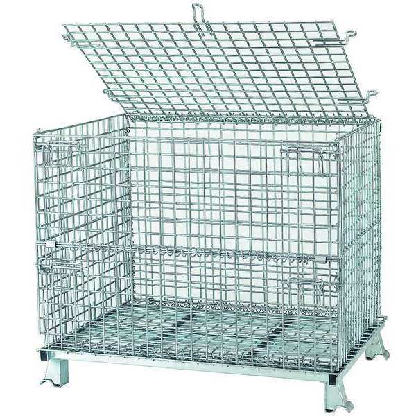 Nashville Wire Silver Collapsible Bulk Container, Steel, 17.2 cu ft Volume Capacity C324028S4L