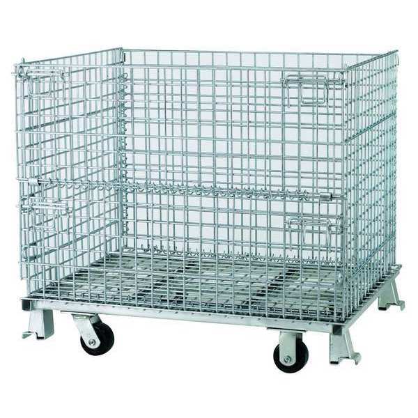 Nashville Wire Silver Collapsible Bulk Container, Steel, 18.4 cu ft Volume Capacity C324028S4C