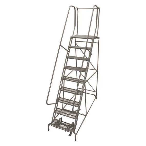 Cotterman 120 in H Steel Rolling Ladder, 9 Steps, 450 lb Load Capacity 1009R2632A1E20B4C1P6