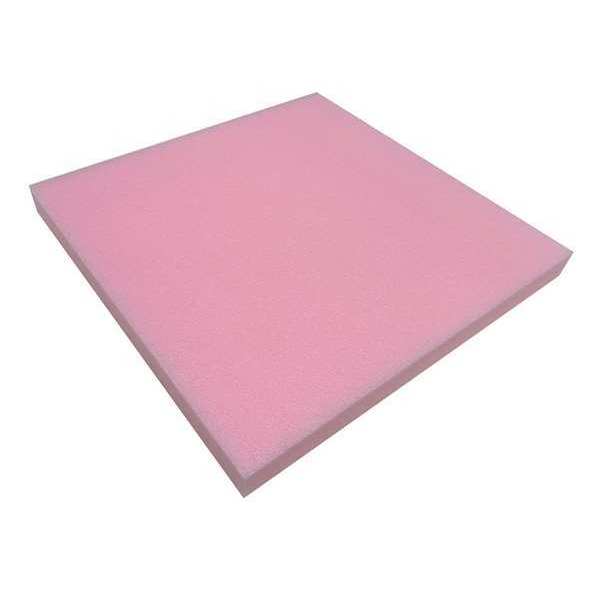 Zoro Select Foam Sheet, Open Cell, 24 in W, 24 in L, 1 in Thick, Pink 5GCW5