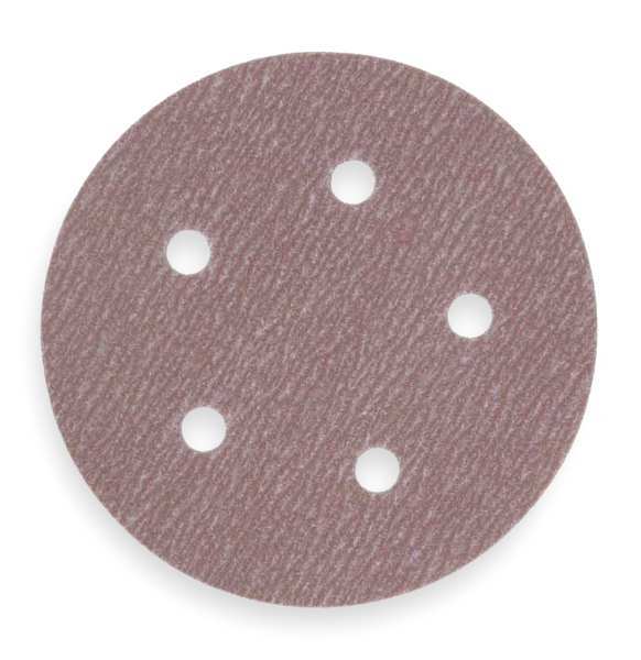 Norton Abrasives PSA Disc Roll, 5 Hole, 5in, P120G, AlO 66261131496