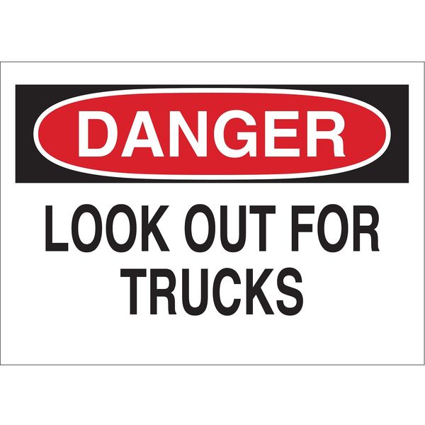 Brady Danger Sign, 10 in Height, 14 in Width, Aluminum, Rectangle, English 42527