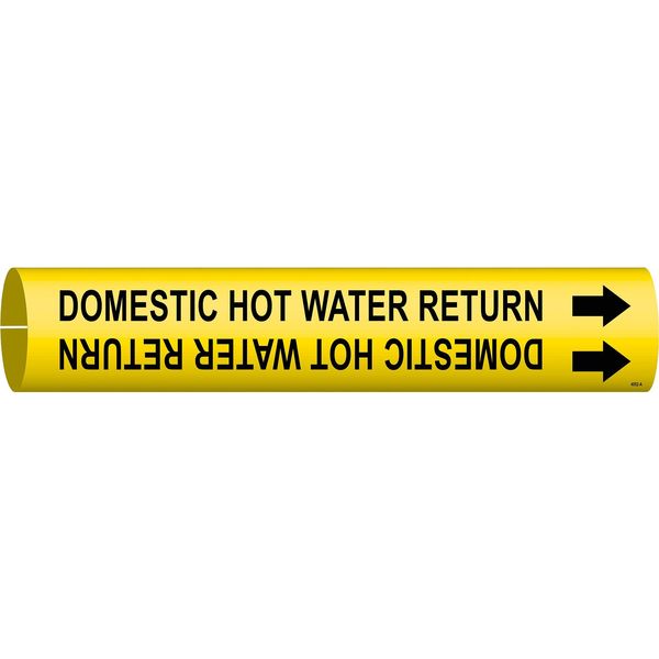 Brady Pipe Marker, Domestic Hot Water Return, Y, 4052-A 4052-A