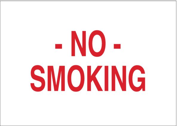 Brady No Smoking Sign, 7" H, 10" W, Rectangle, English, 42692 42692