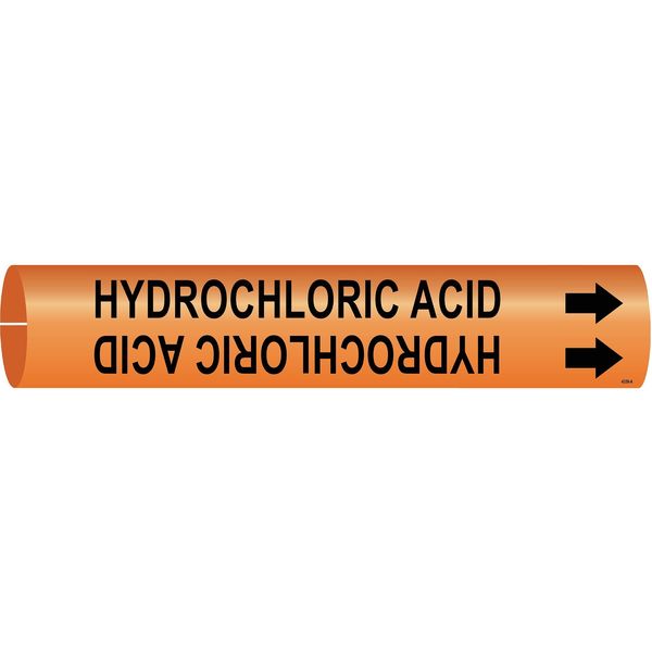Brady Pipe Mrkr, Hydrochloric Acid, 3/4to1-3/8In 4339-A