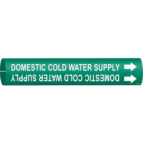 Brady Pipe Marker, Domestic Cold Water Supply, 4050-C 4050-C