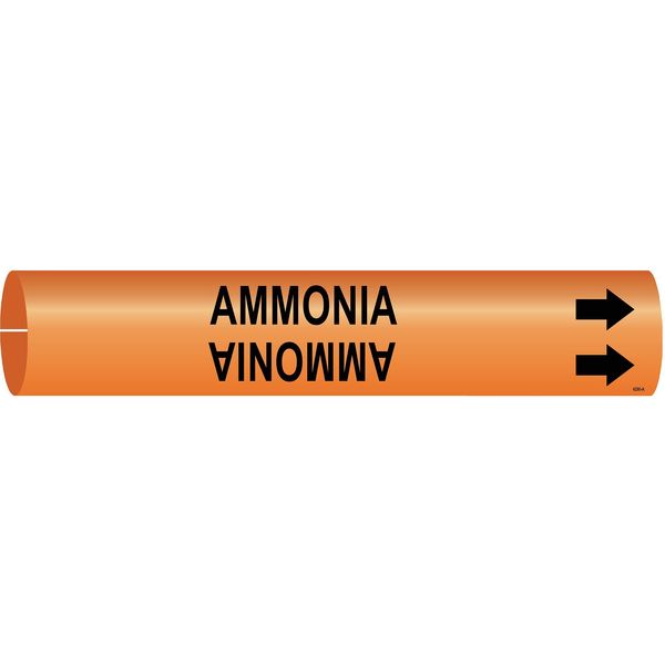 Brady Pipe Marker, Ammonia, Orange, 4 to 6 In 4290-D