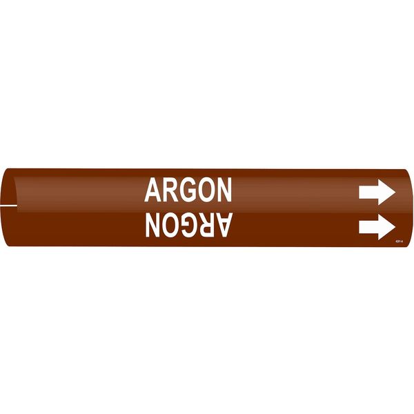 Brady Pipe Marker, Argon, Brown, 3/4 to 1-3/8 In 4291-A