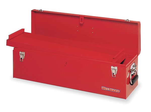 Westward WESTWARD Tool Box, Steel, Red, 30 in W x 8 in D x 9 in H 10J164