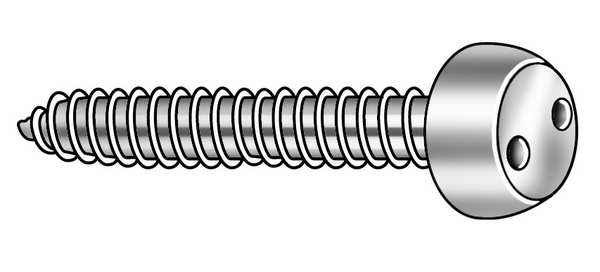 Tamper-Pruf Screws 2 in Spanner Pan Tamper Resistant Screw, 18-8 Stainless Steel, Plain Finish, 25 PK 121520