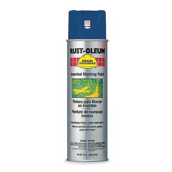 Rust-Oleum Inverted Marking Paint, 15 oz., Caution Blue, Solvent -Based V2324838