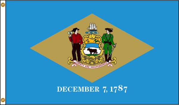 Nylglo Delaware Flag, 4x6 Ft, Nylon 140870