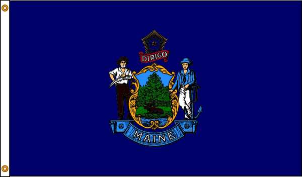 Nylglo Maine Flag, 5x8 Ft, Nylon 142280