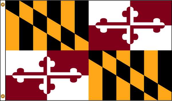 Nylglo Maryland Flag, 4x6 Ft, Nylon 142370
