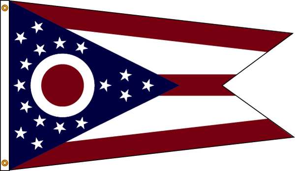 Nylglo Ohio Flag, 4x6 Ft, Nylon 144270