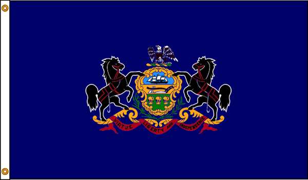 Nylglo Pennsylvania Flag, 4x6 Ft, Nylon 14670