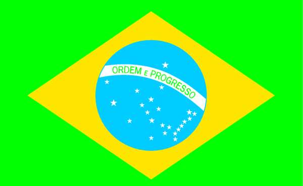 Nylglo Brazil Flag, 4x6 Ft, Nylon 190845