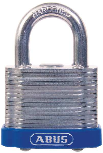 Abus Keyed Padlock, Open, Square Steel Body, Hardened Steel Shackle, 13/16 in W 41/40 KD