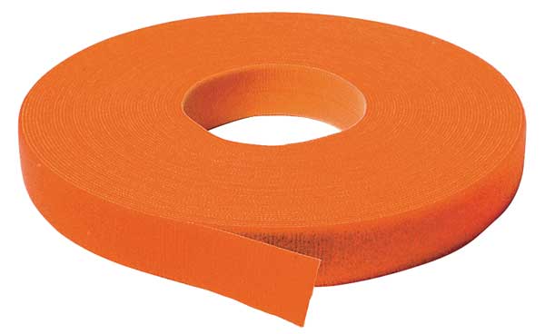 Velcro Brand Back-to-Back Strap, No Adhesive, 37.5 ft, 3/4 in Wd, Orange 176067