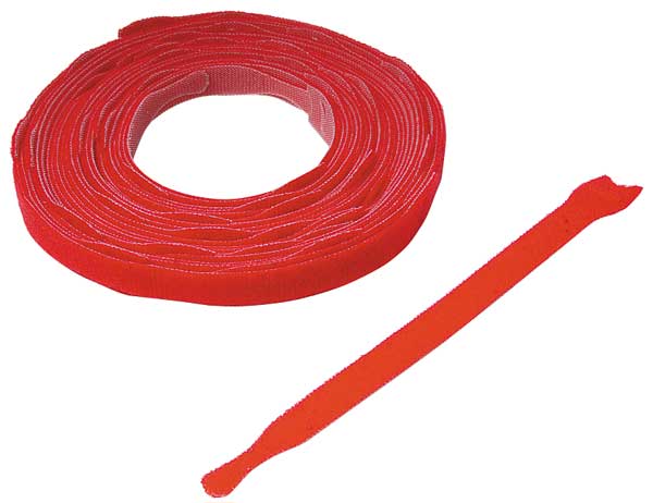 Velcro Brand 3/4" W x 8" L Hook-and-Loop RED One-Wrap Perforated Fastener Strap, 45 pk. 176042