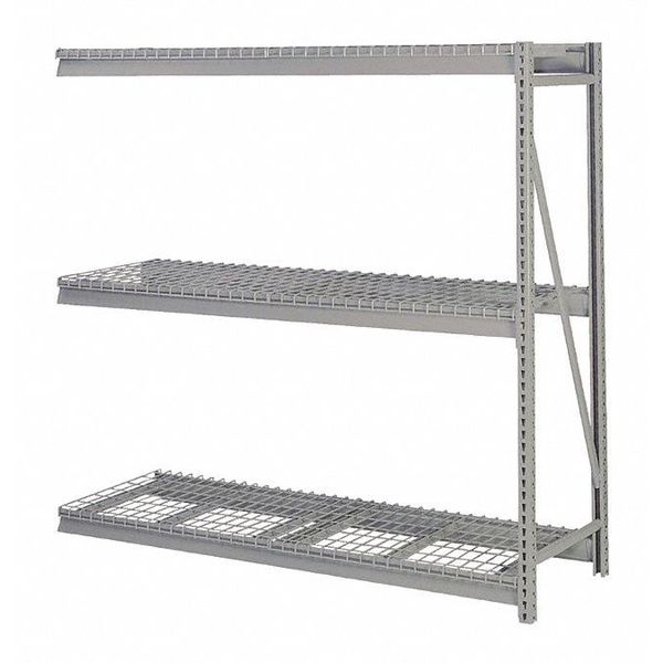 Lyon Add-On Bulk Storage Rack, 24 in D, 60 in W, 3 Shelves, Dove Gray DD67221W
