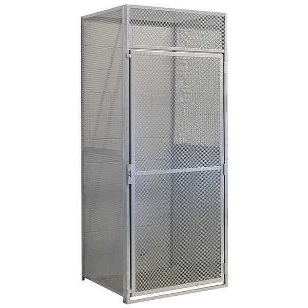 Hallowell Bulk Storage Locker Starter, 36 in W, 48 in D, 90 in H, 0 Shelves, 1 Doors, Steel, Unassembled BSL364890-R-1S-HG