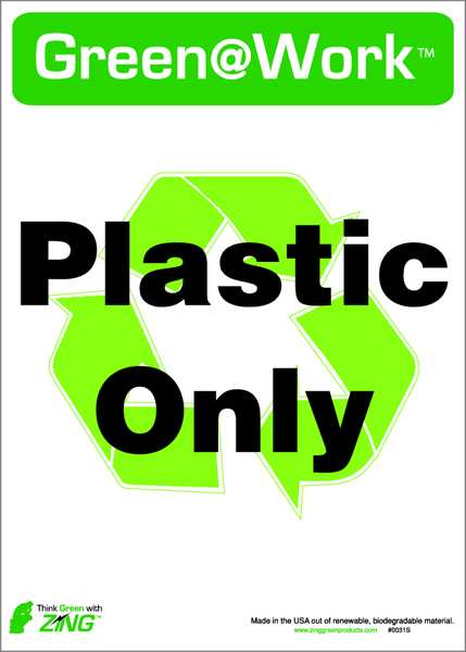 Zing Recycle Label, Plastic Only, PK5 0031S