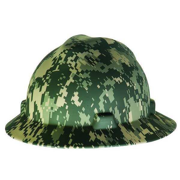 Msa Safety Full Brim Hard Hat, Type 1, Class E, Ratchet (4-Point), Green 10104254