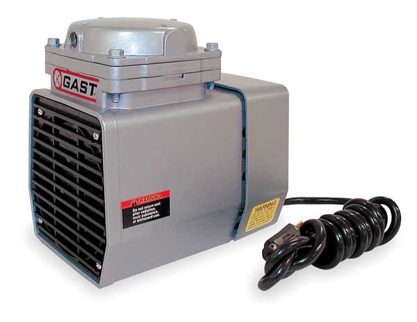Gast Compressor/Vacuum Pump, 1/3 HP, 60 Hz, 115V DOA-V751-FB