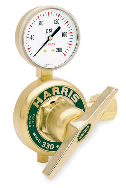 Harris Gas Regulator, Single Stage, CGA-580, 0 to 500 psi, Use With: Argon, Nitrogen 330-500-580