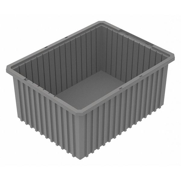 Akro-Mils Divider Box, Gray, Industrial Grade Polymer, 22 3/8 in L, 17 3/8 in W, 10 in H 33220GREY