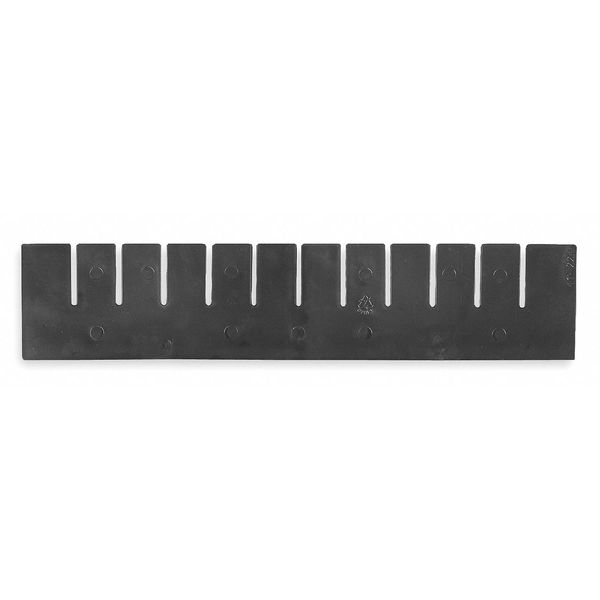 Akro-Mils Plastic Divider, Black, 15 3/8 in L, Not Applicable W, 9 13/32 in H, 6 PK 41220