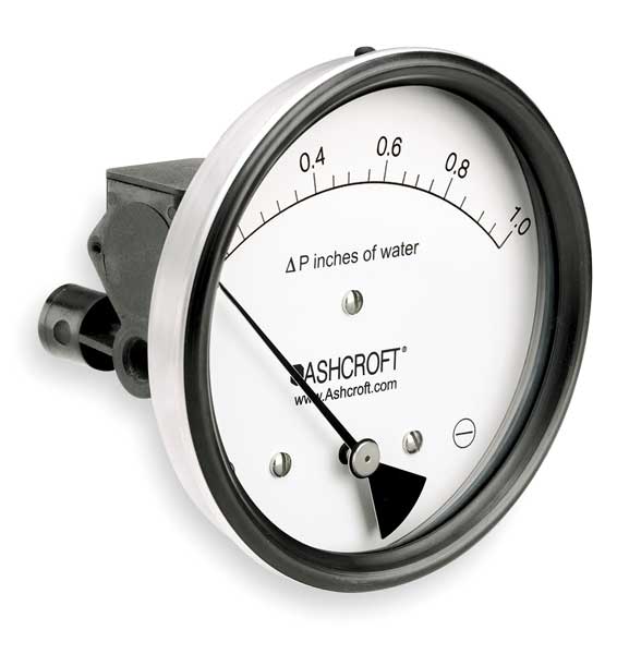 Ashcroft Pressure Gauge, 0 to 1 In H2O 451134EDRQMXCYLM1IWD
