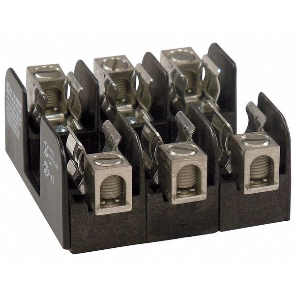 Mersen Open Fuse Block, H; K5 UL Class, 3 Poles, 30A Amp Range, 250V AC/DC Volt Rating 20358