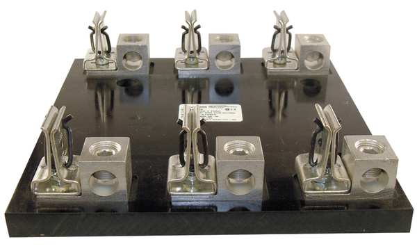 Mersen Open Fuse Block, H; K5 UL Class, 3 Poles, 200A Amp Range, 600V AC/DC Volt Rating 62003