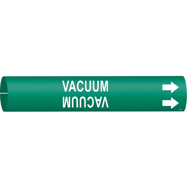 Brady Pipe Marker, Vacuum, Grn, 2-1/2 to 3-7/8 In 4147-C