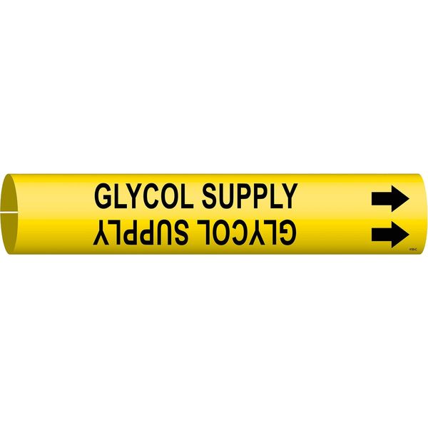 Brady Pipe Marker, Glycol Suppl2-1/2to3-7/8 In 4190-C