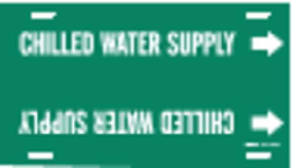 Brady Pipe Mrkr, Chilled Water Supply, 6 to7-7/8 4024-F