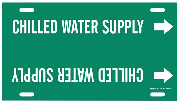 Brady Pipe Mrkr, Chilled Water Supply, 8 to9-7/8 4024-G