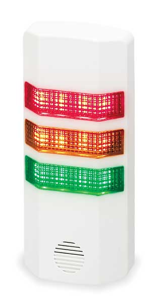 Federal Signal Tower Light, 60 FPM, Green, Orange, Red SCB-024TC