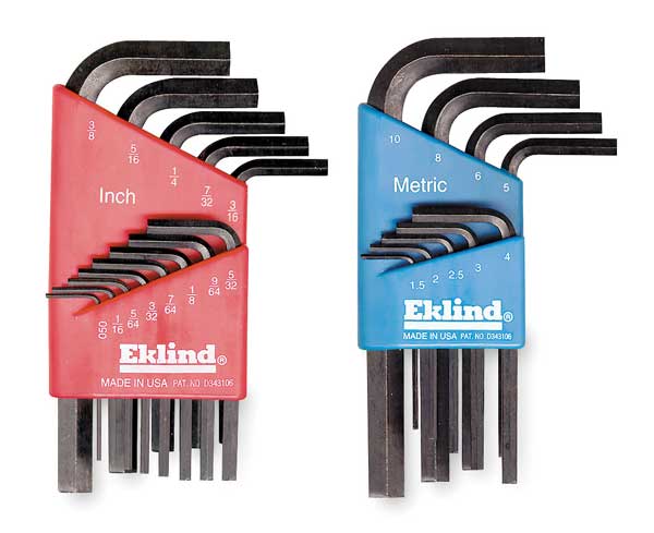 Eklind 22 Piece Metric/SAE L-Shape Hex Key Set, 11122 11122