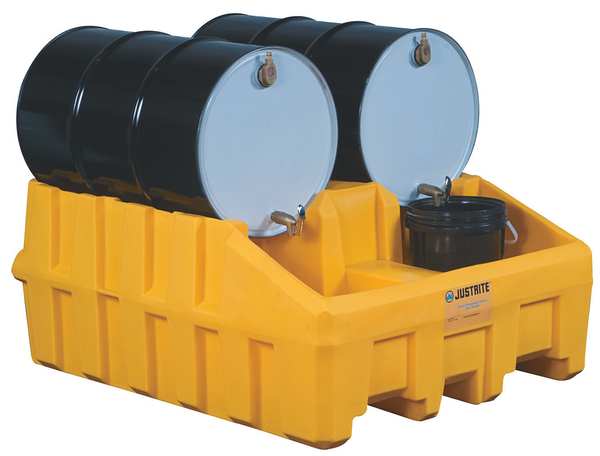 Zoro Select Drum Management System Base Module, Dispensing Well, Forklift Channels, Polyethylene, Yellow - 28666 28666