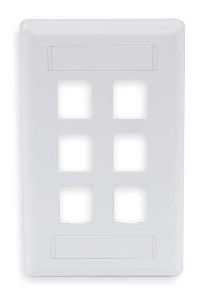 Hubbell Premise Wiring Wall Plate, 6 Port IFP16OW