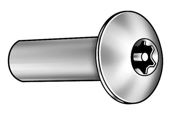 Zoro Select Barrel Bolt, 1/4"-20, 1/2 in Brl Lg, 5/16 in Brl Dia, 18-8 Stainless Steel Plain 5MA29