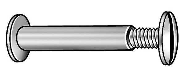 Zoro Select Binding Barrel, #8-32, 1/8 in Brl Lg, 13/64 in Brl Dia, Aluminum Plain, 50 PK 5MA53
