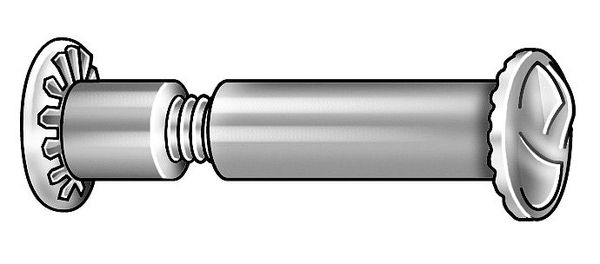 Zoro Select Partition Bolt, #10-24, 1 in Brl Lg, 1/4 in Brl Dia, 18-8 Stainless Steel Plain, 10 PK 5MB86