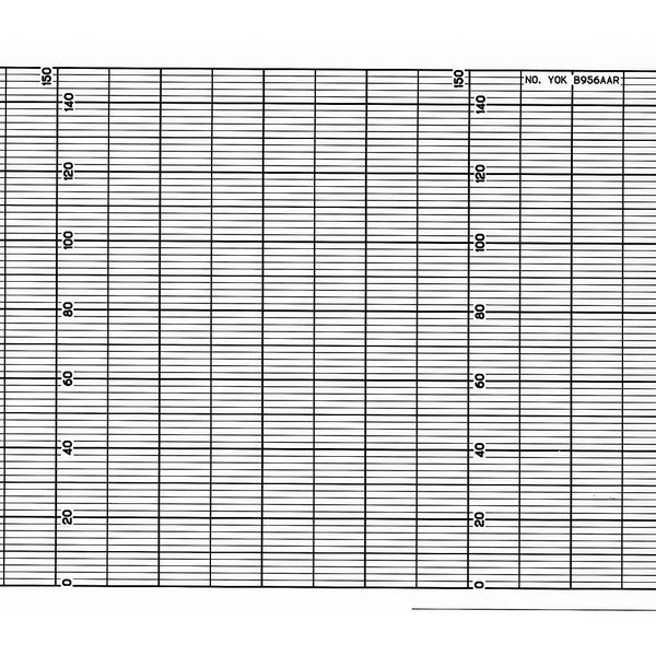 Graphic Controls Strip Chart, Fanfold, Range 0 to 100, 53 Ft YOK B9565AW