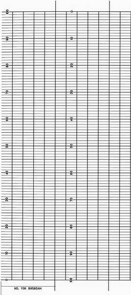 Graphic Controls Strip Chart, Fanfold, Range 0 to 100, 99 Ft YOK B9585AH